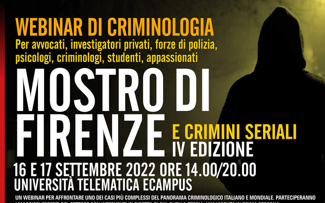 Webinar Mostro di Firenze e Crimini Seriali 4ed